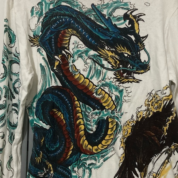 Y2K Affliction Signature Series Waffle Thermal Dragon Kari Barba Limited Edition - Picture 4 of 4